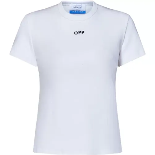 Off , Womens Clothing T-Shirts Polos Ss24 , female, Sizes: 2XS, S, XS - Off White - Modalova