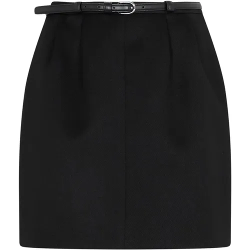 Wool Mini Skirt , female, Sizes: XS - Saint Laurent - Modalova