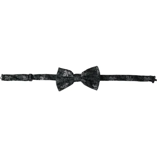 Fantasy Floral Adjustable Neck Men's Bow Tie , male, Sizes: ONE SIZE - Dolce & Gabbana - Modalova