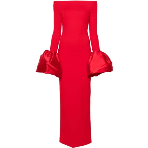 Off-Shoulder Maxi Dress , female, Sizes: M, XS, S, 2XS - Solace London - Modalova