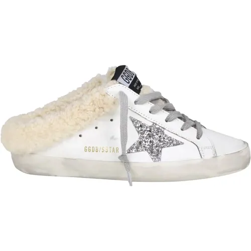 Weiß/Silber Leder Sneaker Aw24 , Damen, Größe: 37 EU - Golden Goose - Modalova