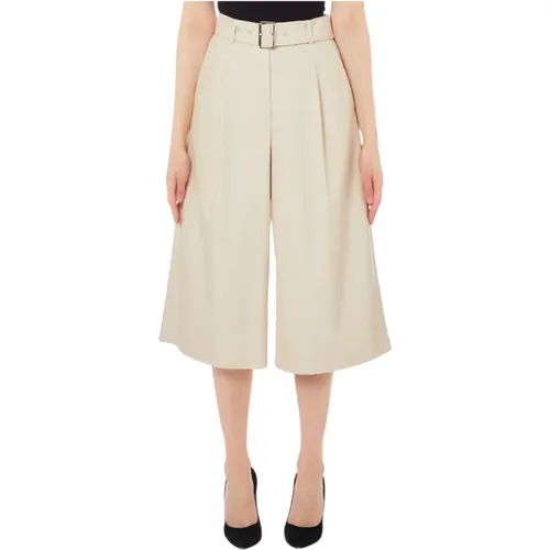 Cremefarbene Cropped Ecopelle Hose , Damen, Größe: 2XS - Liu Jo - Modalova