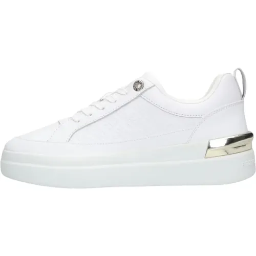 Weiße Low-Top-Sneakers Lux Court Monogram , Damen, Größe: 41 EU - Tommy Hilfiger - Modalova