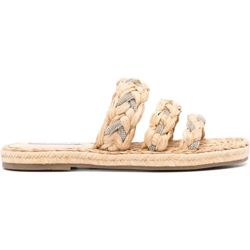 Natural Raffia Sandals with Bright Rubber , female, Sizes: 5 UK, 4 1/2 UK - Aquazzura - Modalova