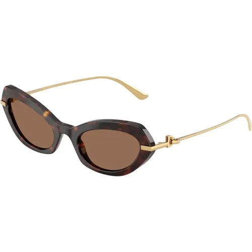 Stylische Sonnenbrille Dg4473 in Braun , Damen, Größe: 52 MM - Dolce & Gabbana - Modalova