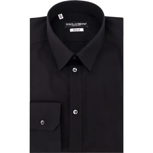Cotton Shirt with Slim Fit , male, Sizes: M - Dolce & Gabbana - Modalova