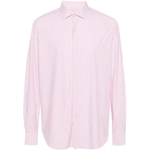 Stretch striped shirt , male, Sizes: L - Xacus - Modalova