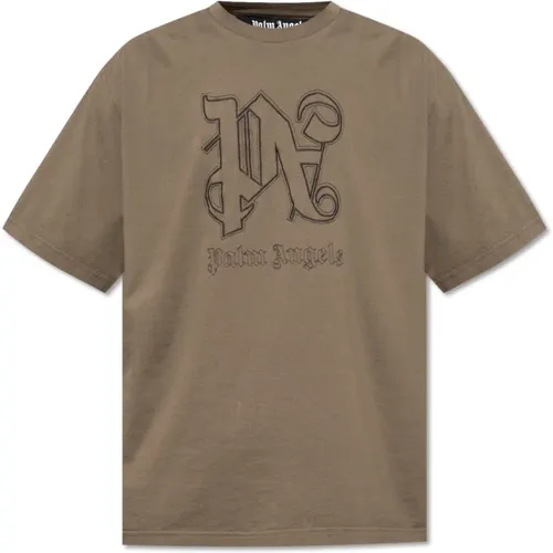 T-shirt with logo , male, Sizes: M - Palm Angels - Modalova