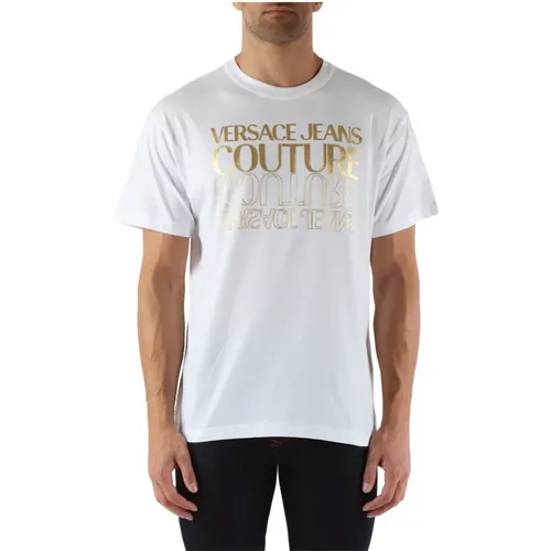 Regular Fit Baumwoll T-shirt mit Logo - Versace Jeans Couture - Modalova