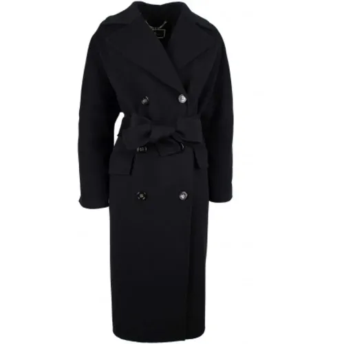 Wool Blend Belted Parka Coat , female, Sizes: M - Elisabetta Franchi - Modalova
