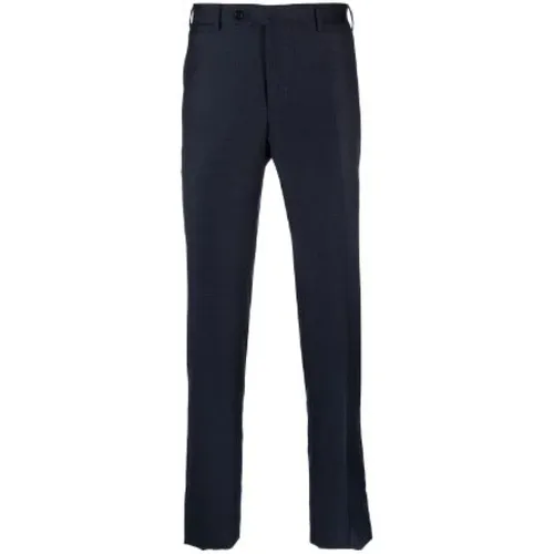 Navy Blue Wool Straight-Leg Trousers , male, Sizes: 4XL - Canali - Modalova