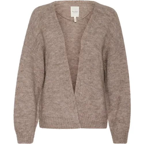 Luxuriöser Strick-Cardigan in Mink Melange , Damen, Größe: S - Part Two - Modalova