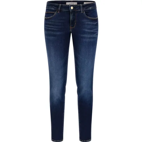 Slim Fit Skinny Jeans Carrie Dark , female, Sizes: W28, W30, W29, W34, W31 - Guess - Modalova