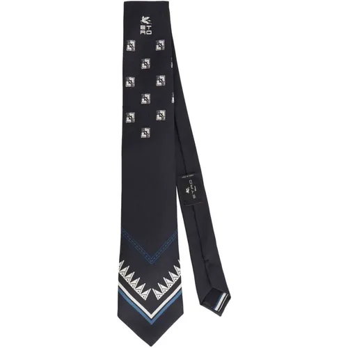 Marineblau Gestreiftes Krawatte , Herren, Größe: ONE Size - ETRO - Modalova
