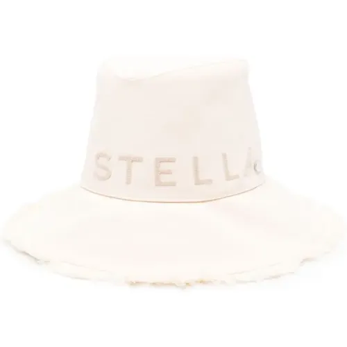Weißer Logo Canvas Fedora Hut,Hats - Stella Mccartney - Modalova