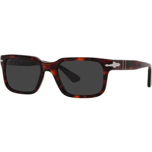 Dunkel Havanna/Dunkelgrau Sonnenbrille , Herren, Größe: 53 MM - Persol - Modalova