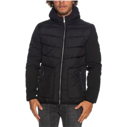 Men's Hooded Puffer Jacket , male, Sizes: 2XL, L - YES ZEE - Modalova