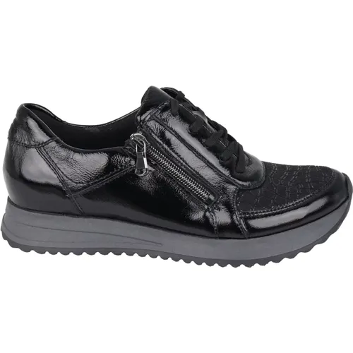 Breite Damen Sneakers - Schwarz , Damen, Größe: 39 1/2 EU - Waldläufer - Modalova