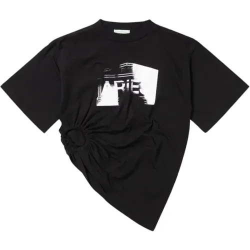 Schwarzes Scan Temple T-Shirt , Damen, Größe: L - Aries - Modalova
