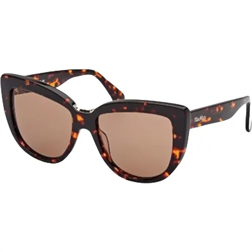 Cat-Eye Havana Sunglasses , female, Sizes: 55 MM - Max Mara - Modalova