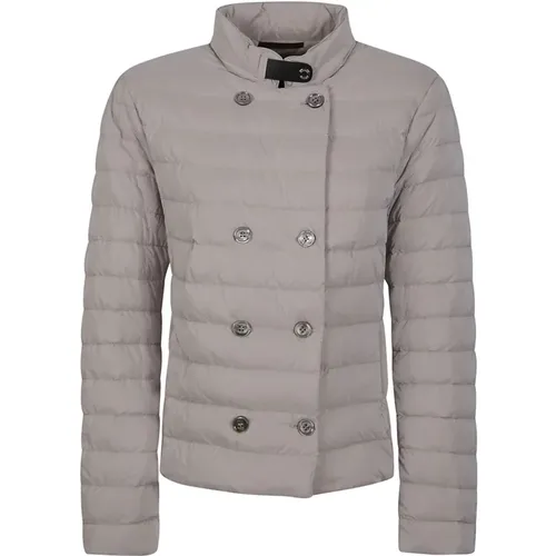 Quilted Down Jacket Pearl Grey , female, Sizes: L, S, M - Moorer - Modalova