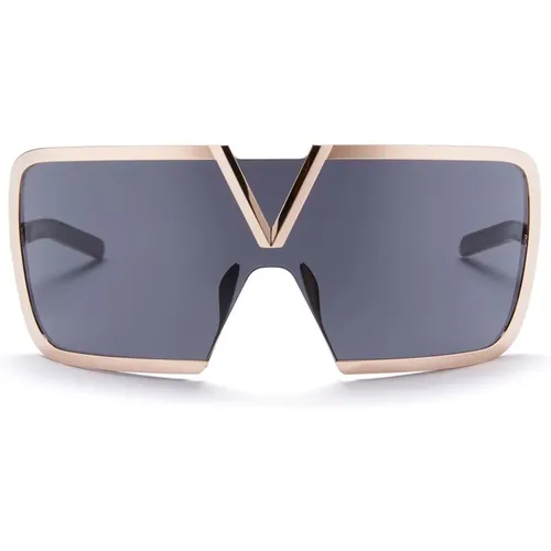 Rose Gold Black Mask Sunglasses , female, Sizes: ONE SIZE - Valentino - Modalova