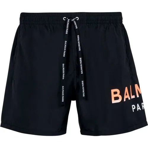 Logo-Print Swim Shorts , male, Sizes: 2XL, 3XL, L, M, XL - Balmain - Modalova