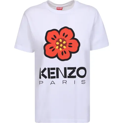 Floral Print Roundneck T-Shirt , female, Sizes: S, XS, M - Kenzo - Modalova