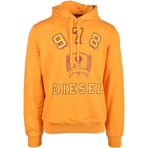 Oranger Sweatshirt für Männer , Herren, Größe: XL - Diesel - Modalova