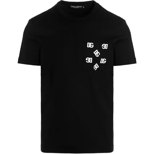 Pocket Logo Printed T-Shirt in , male, Sizes: M, 2XL, XL, L, S - Dolce & Gabbana - Modalova