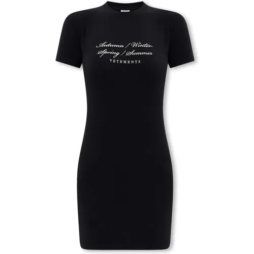 Dress with logo , female, Sizes: XS, S - Vetements - Modalova