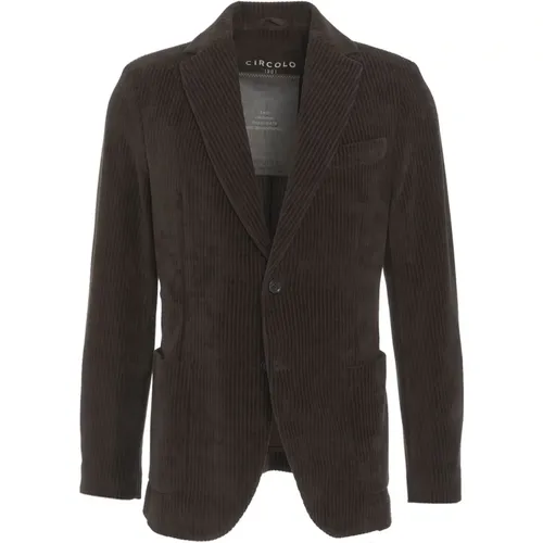 Corduroy Texture Jersey Blazer, Single Breasted , Herren, Größe: L - Circolo 1901 - Modalova