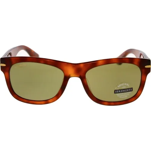 Classic Havana Polarized Sunglasses , female, Sizes: 53 MM - Serengeti - Modalova