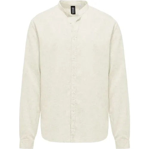Mandarin Collar Linen Cotton Shirt , male, Sizes: L, XS, XL, 3XL - BomBoogie - Modalova