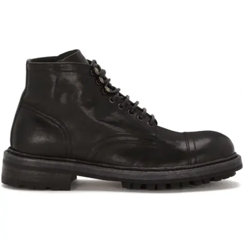 Leather Ankle Boots , male, Sizes: 10 1/2 UK, 10 UK, 8 1/2 UK, 9 UK, 9 1/2 UK, 7 UK - Dolce & Gabbana - Modalova