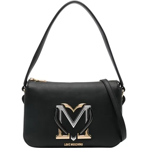 Schwarze Logo Umhängetasche - Love Moschino - Modalova