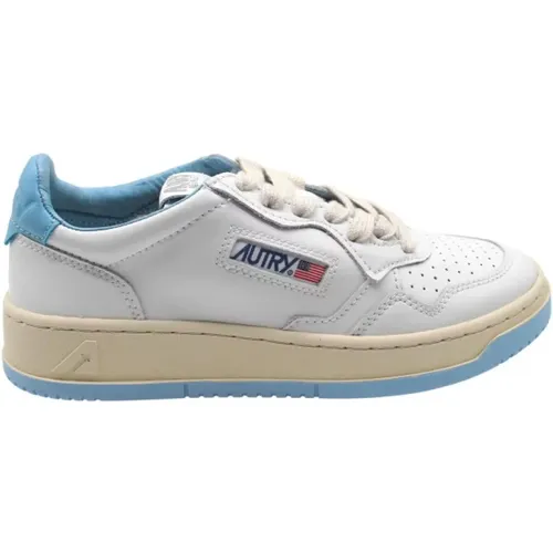 White Leather Low Top Sneakers , male, Sizes: 3 UK - Autry - Modalova