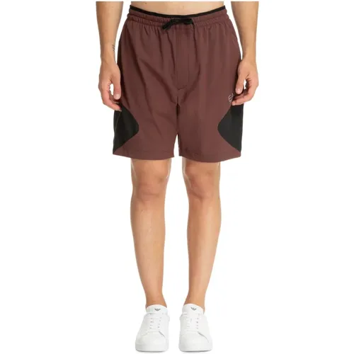 Drawstring Mid Waist Track Shorts , male, Sizes: M - Emporio Armani EA7 - Modalova