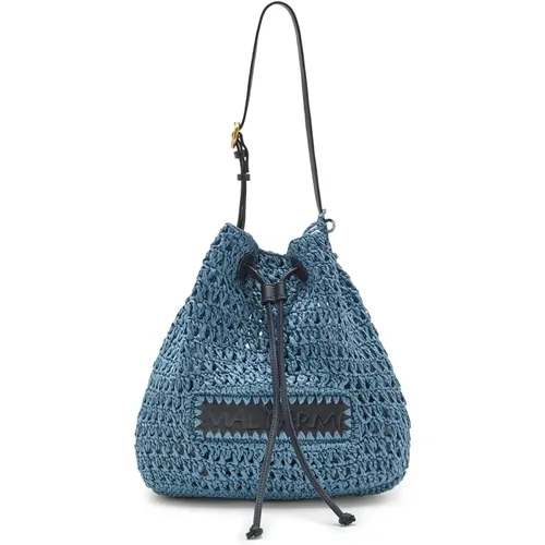Raffia Crochet Bucket Bag , Damen, Größe: ONE Size - Maliparmi - Modalova
