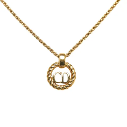 Pre-owned Gold necklaces , female, Sizes: ONE SIZE - Dior Vintage - Modalova