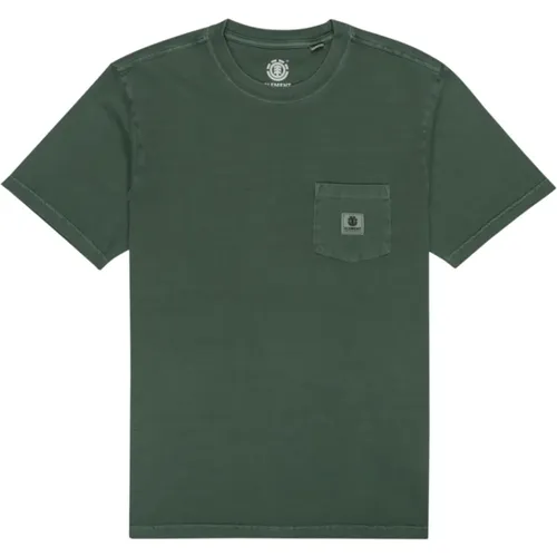 Kurzarm Basic Taschen T-shirt , Herren, Größe: L - Element - Modalova