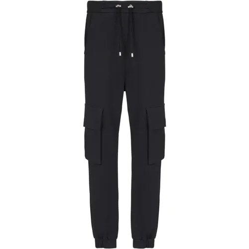 Cargo joggers with Paris print , male, Sizes: L, M, S - Balmain - Modalova