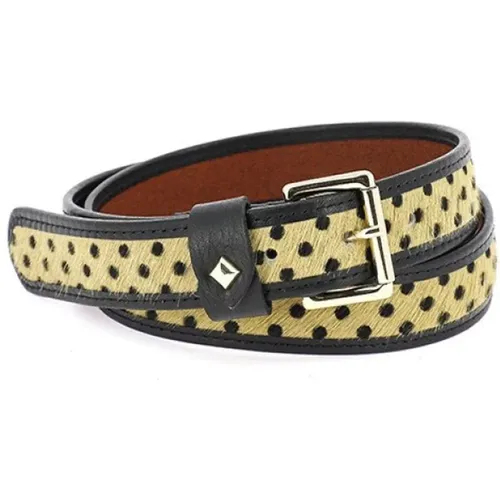 Polka Dot Belt - Pony Leather , female, Sizes: 85 CM, 90 CM, 80 CM - Herbert Frère Soeur - Modalova