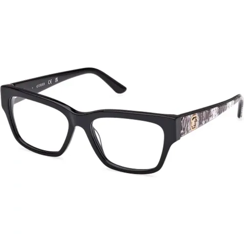 Rectangular Fashion Glasses with Animal Print , female, Sizes: 53 MM - Guess - Modalova