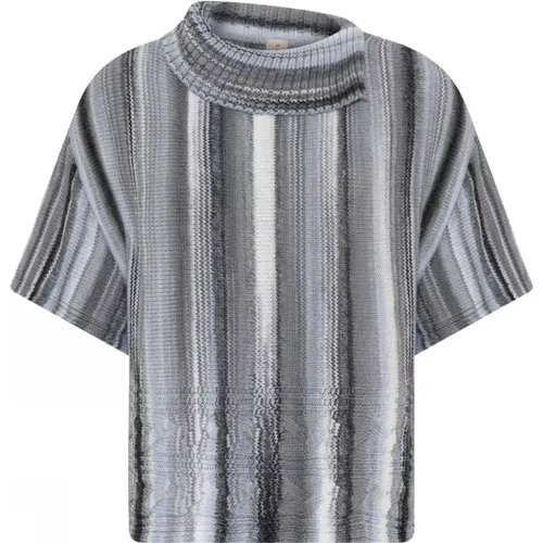 Multi Colour Cape Blouse Stone Grey , female, Sizes: L - Skovhuus - Modalova