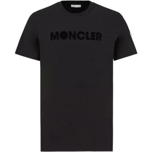 Tennis Logo T-Shirt Schwarz , Herren, Größe: 2XL - Moncler - Modalova