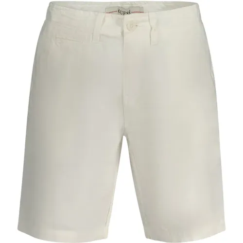 Weiße Bermuda-Shorts mit Logo , Herren, Größe: W34 - Guess - Modalova