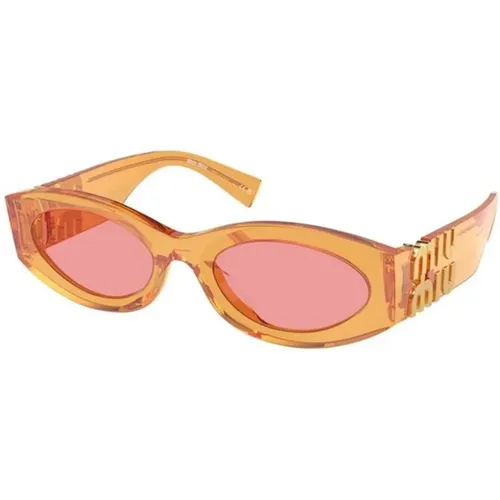 Stilvolle Rosa Linse Sonnenbrille - Miu Miu - Modalova