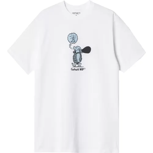 Weiße Baumwoll-Logo T-Shirt , Herren, Größe: S - Carhartt WIP - Modalova