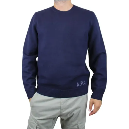 Navy Knit Jersey - Paris Style , male, Sizes: XL - A.p.c. - Modalova